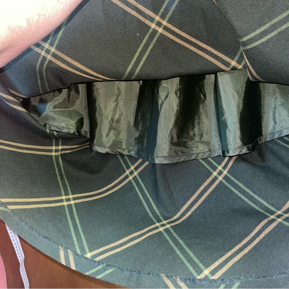 Jaclyn Smith Plaid Skirt Green Neutral Color Size 12/14 Lined Fall Winter Career - Picture 6 of 8